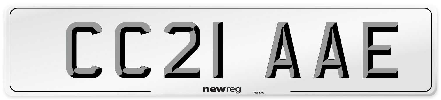 CC21 AAE Number Plate from New Reg